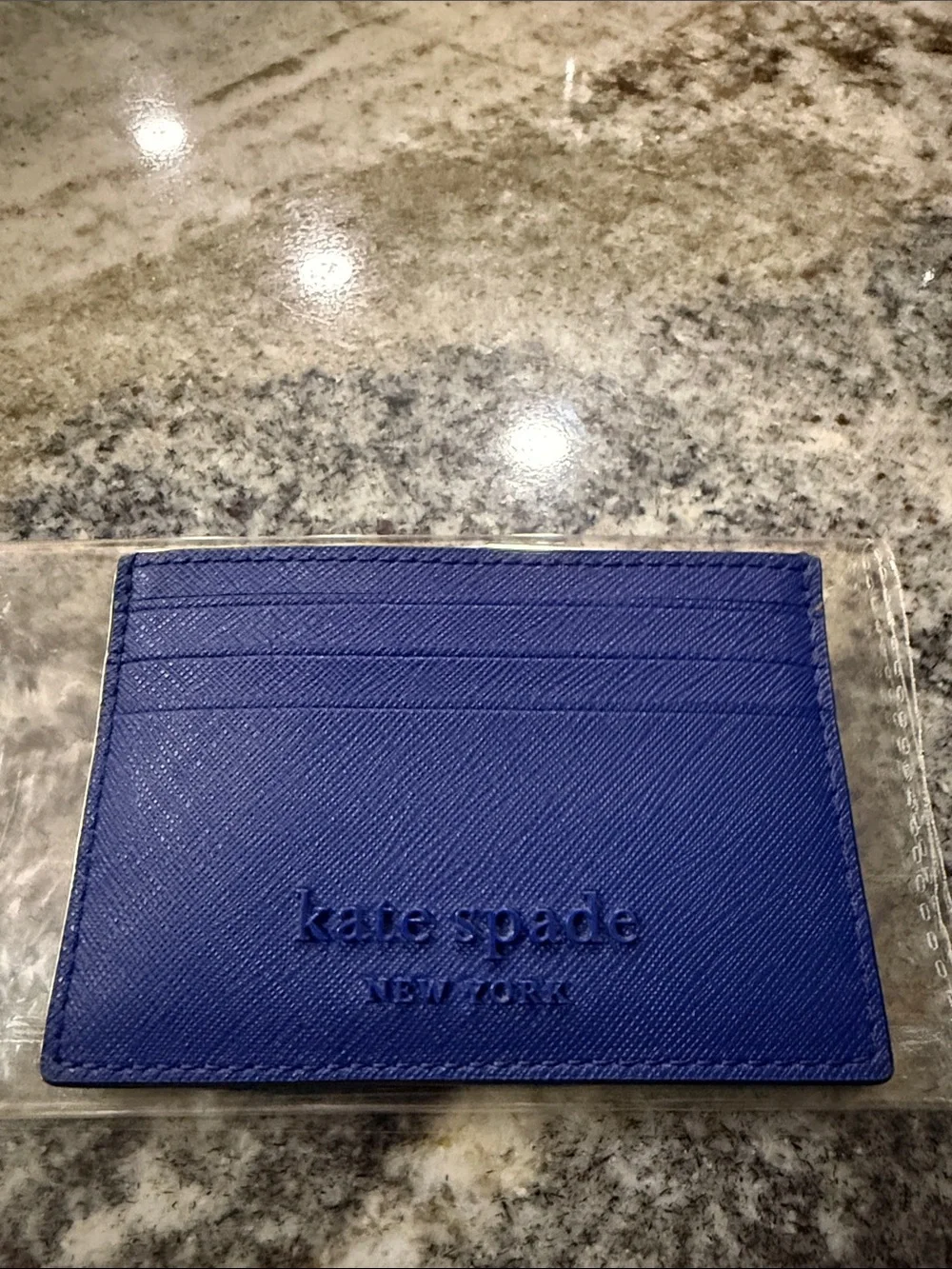 Kate Spade cobalt blue Saffiano Leather Card Holder